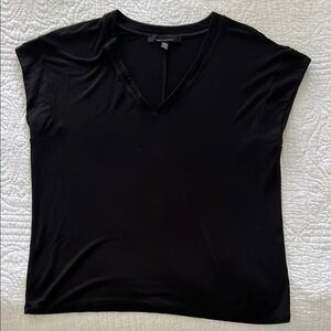 White House Black Market Black Cap Sleeve Relaxed Tee